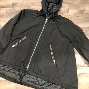 Topshop Quilted Interior Adjustable Hem Coat